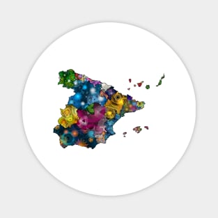 Spirograph Patterned Spain Provinces Map Magnet